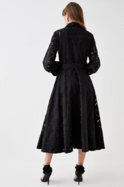 Coast Premium Embroidered Organza Shirt Dress 6 Coast Premium Embroidered Organza Shirt Dress -Coast Shop bcc04735 black xl 2