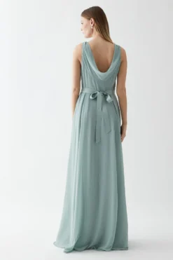 Coast Georgette Cowl Bridesmaid Maxi Dress With Removable Belt 6 Coast Georgette Cowl Bridesmaid Maxi Dress With Removable Belt -Coast Shop bcc04764 sage xl 2
