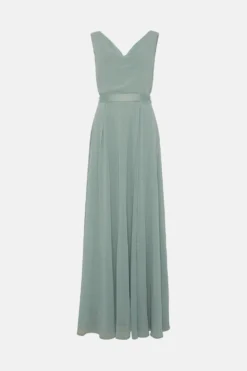 Coast Georgette Cowl Bridesmaid Maxi Dress With Removable Belt 7 Coast Georgette Cowl Bridesmaid Maxi Dress With Removable Belt -Coast Shop bcc04764 sage xl 3