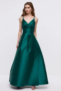Coast Strappy Split Skirt Twill Bridesmaids Maxi Dress