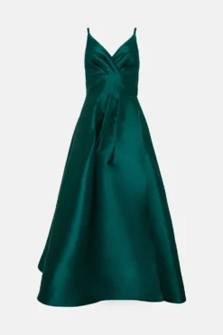 Coast Strappy Split Skirt Twill Bridesmaids Maxi Dress -Coast Shop bcc04776 emerald xl 3