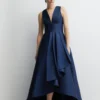 Coast Plunge Neck Waterfall Bridesmaid Maxi Dress With Pockets