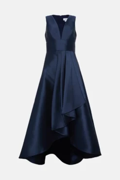 Coast Plunge Neck Waterfall Bridesmaid Maxi Dress With Pockets -Coast Shop bcc04779 navy xl 3