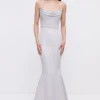 Coast Structured Satin Cowl Neck Bridesmaid Fishtail Maxi