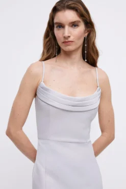 Coast Structured Satin Cowl Neck Bridesmaid Fishtail Maxi -Coast Shop bcc04780 grey20mist xl 1