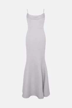 Coast Structured Satin Cowl Neck Bridesmaid Fishtail Maxi -Coast Shop bcc04780 grey20mist xl 3