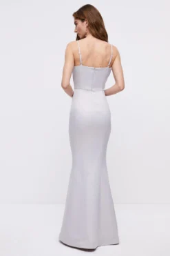 Coast Structured Satin Cowl Neck Bridesmaid Fishtail Maxi -Coast Shop bcc04780 grey20mist xl 4