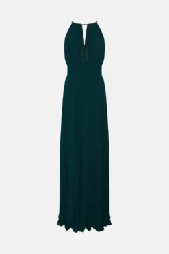 Coast Lace Keyhole Pleated Halter Bridesmaids Maxi Dress 7 Coast Lace Keyhole Pleated Halter Bridesmaids Maxi Dress -Coast Shop bcc04796 emerald xl 3