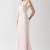 Coast Bow One Shoulder Puddle Bridesmaids Maxi Dress
