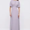 Coast Angel Sleeve Open Back Georgette Bridesmaids Maxi Dress
