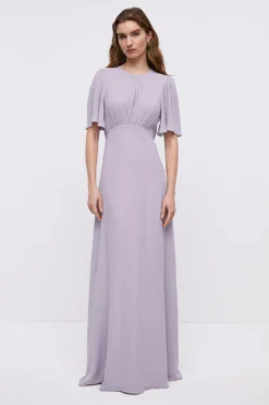 Coast Angel Sleeve Open Back Georgette Bridesmaids Maxi Dress