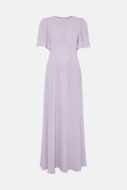 Coast Angel Sleeve Open Back Georgette Bridesmaids Maxi Dress -Coast Shop bcc04828 lilac20haze xl 3