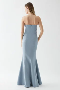 Coast Tailored Crepe Bandeau Fishtail Bridesmaids Maxi Dress -Coast Shop bcc04861 pale20blue xl 2