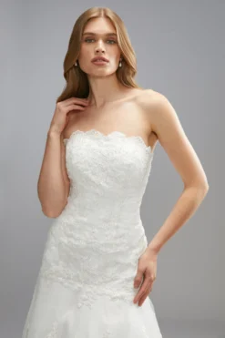 Coast Premium Lace Sweetheart Fishtail Wedding Dress With Full Skirt -Coast Shop bcc04874 ivory xl 3 scaled