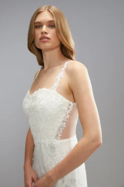 Coast Premium Sweetheart Lace Applique Strappy Wedding Dress -Coast Shop bcc04875 ivory xl 2 scaled