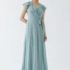 Coast Double Flutter Sleeve Waterfall Wrap Bridesmaids Dress
