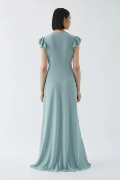 Coast Double Flutter Sleeve Waterfall Wrap Bridesmaids Dress -Coast Shop bcc04880 sage xl 2