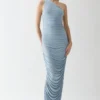Coast One Shoulder Ruche Side Bridesmaids Maxi Dress