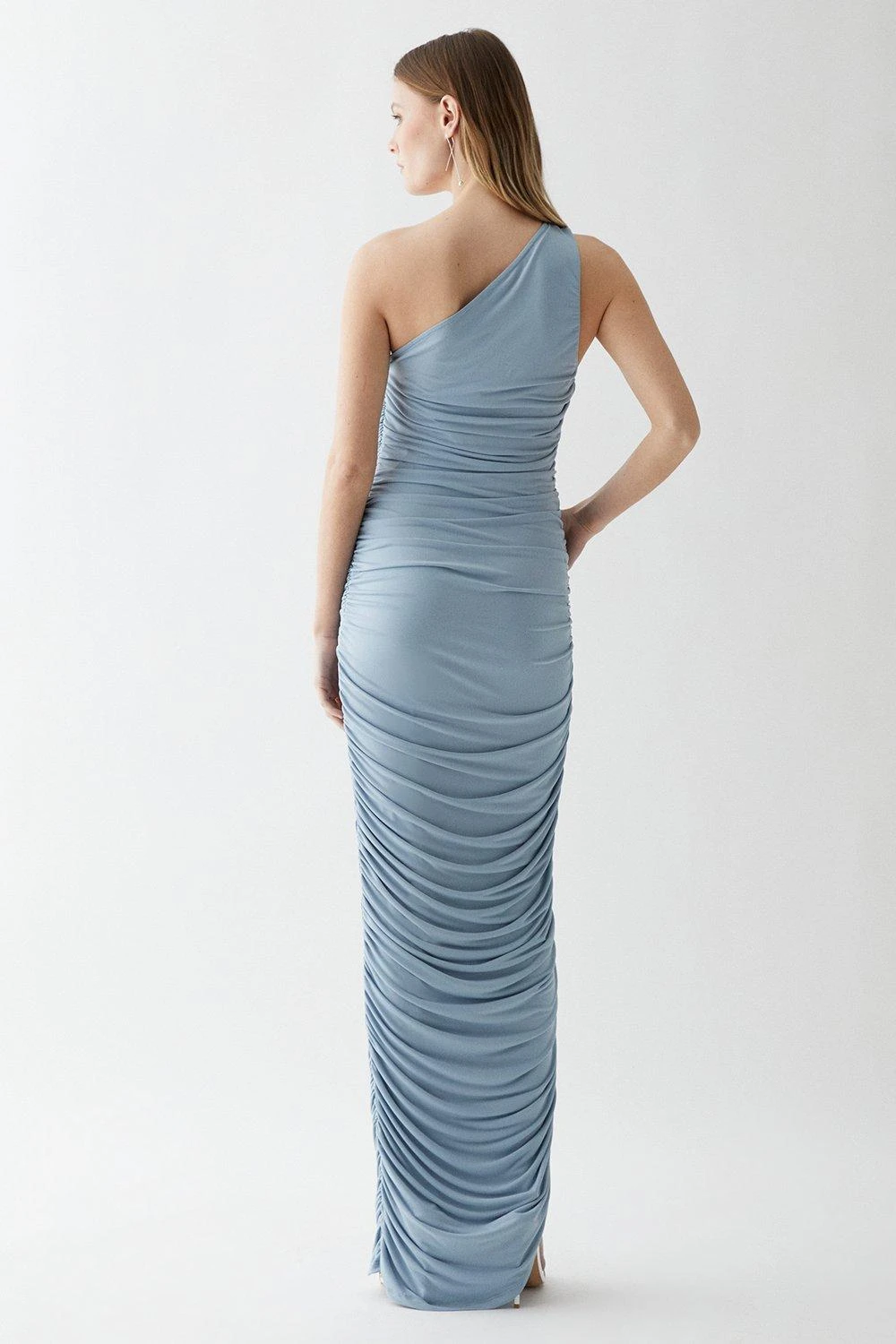 Coast One Shoulder Ruche Side Bridesmaids Maxi Dress 3 Coast One Shoulder Ruche Side Bridesmaids Maxi Dress - Image 3