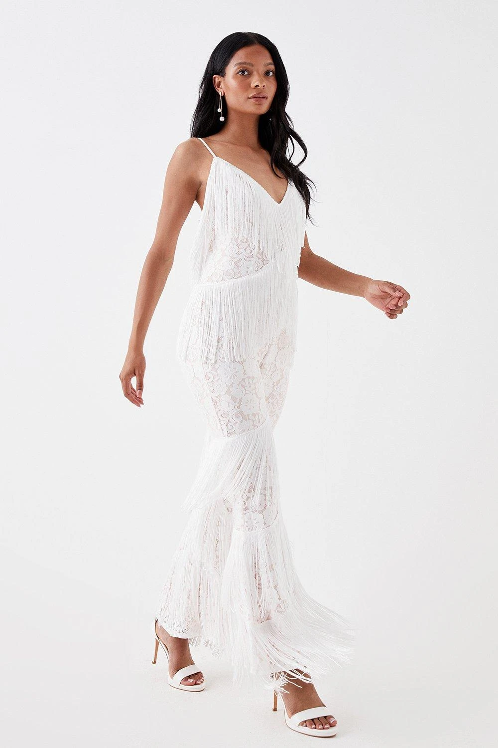 Coast Petite Lace And Tassel Statement Plunge Jumpsuit 1 Coast Petite Lace And Tassel Statement Plunge Jumpsuit