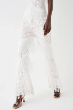 Coast Lace And Tassel Statement Plunge Jumpsuit -Coast Shop bcc05034 ivory xl 2