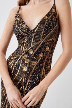 Coast Cami Maxi Dress With Hand Embellishment -Coast Shop bcc05097 navy xl 2