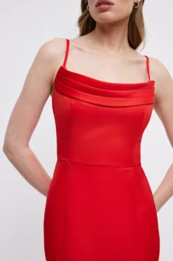 Coast Maxi Dress In Satin With Cowl -Coast Shop bcc05100 red xl 2