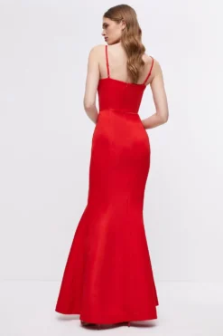 Coast Maxi Dress In Satin With Cowl -Coast Shop bcc05100 red xl 4