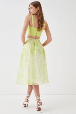 Coast Premium Applique Embroidered Co- Ord Midi Skirt -Coast Shop bcc05144 lime xl 2