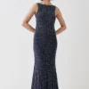 Coast Cowl Back Fishtail Sequin Maxi Dress
