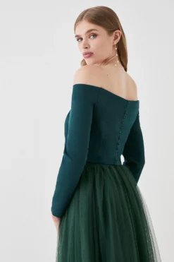 Coast Long Sleeve Bardot Button Back Bridal Outfitter Top -Coast Shop bcc05258 forest xl 2