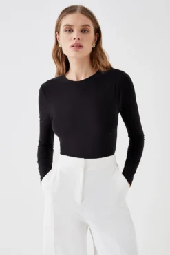 Coast Slinky Jersey Crew Neck Long Sleeve Bodysuit