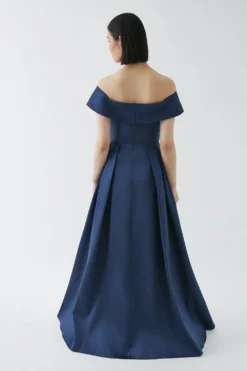 Coast Wrap Bardot Twill Bridesmaids Maxi Dress -Coast Shop bcc05319 navy xl 2