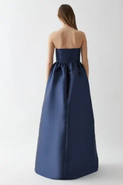 Coast Bandeau A-line Twill Bridesmaids Maxi Dress -Coast Shop bcc05320 navy xl 2