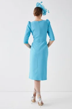 Coast Premium Wrap Detail Pencil Dress -Coast Shop bcc05325 turquoise xl 2