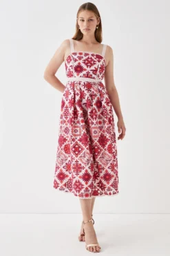 Coast Tile Embroidered Sundress