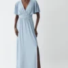 Coast Cape Detail Slinky Jersey Bridesmaids Maxi Dress