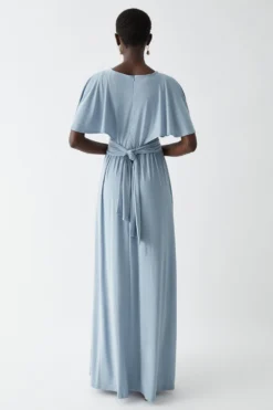 Coast Cape Detail Slinky Jersey Bridesmaids Maxi Dress -Coast Shop bcc05408 pale20blue xl 2