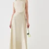 Coast Blouson Bodice Draped Back Satin Bridesmaids Maxi Dress