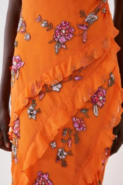 Coast Embellished Strappy Tie Back Maxi Dress -Coast Shop bcc05443 orange xl 3