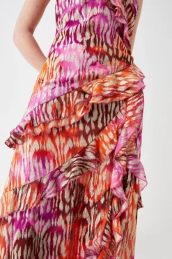 Coast Metallic Ruffle Wrap Maxi Dress -Coast Shop bcc05467 multi xl 2