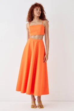 Coast Structured Satin Crop Top -Coast Shop bcc05474 orange xl 2