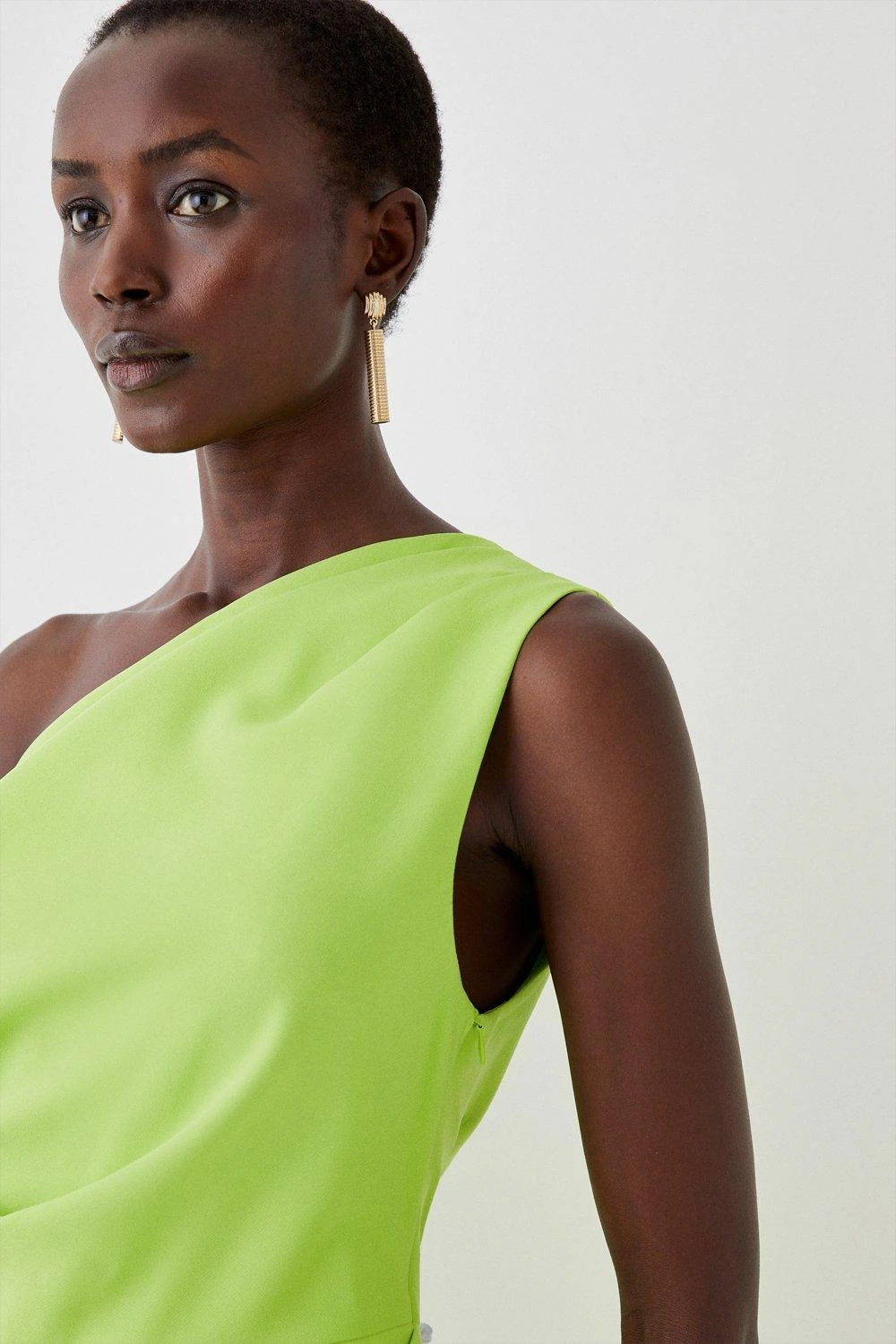 Coast One Shoulder Pleat Bodice Pencil Dress 2 Coast One Shoulder Pleat Bodice Pencil Dress - Image 2