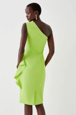Coast One Shoulder Pleat Bodice Pencil Dress 5 Coast One Shoulder Pleat Bodice Pencil Dress -Coast Shop bcc05486 lime xl 2
