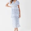 Coast Tiered Lace Pencil Dress With Pleat Tiers