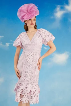 Coast Lisa Tan Puff Sleeve Lace Pencil Dress 7 Coast Lisa Tan Puff Sleeve Lace Pencil Dress -Coast Shop bcc05543 lilac xl 3