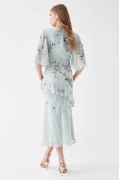 Coast Premium Hand Embellished Angel Sleeve Maxi Dress -Coast Shop bcc05574 sage xl 3