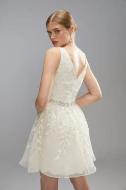 Coast Premium Embellishment Mini Dress With Full Skirt -Coast Shop bcc05575 ivory xl 3 scaled