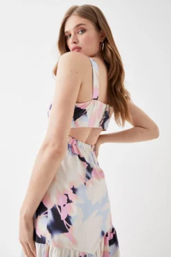 Coast Button Back Tiered Cotton Maxi Dress -Coast Shop bcc05582 multi xl 2