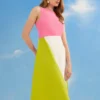 Coast Lisa Tan Colour Block Midaxi Dress